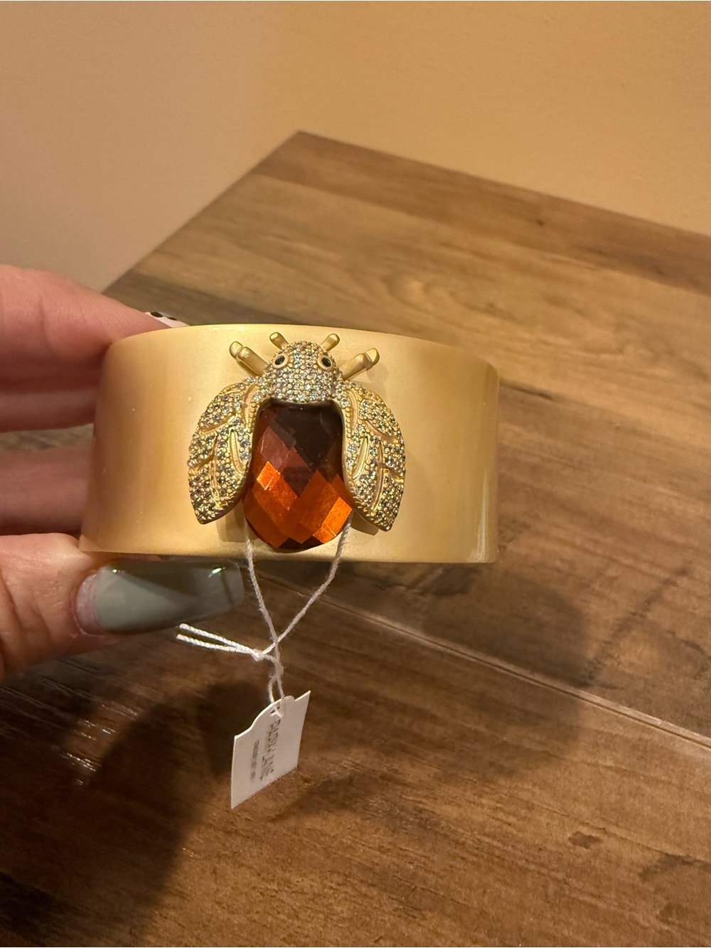 Park Lane gold Bee Cuff Bracelet with Amber Crystal Accent